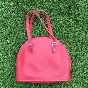 Vintage Red leather Coach dome shaped bag #9050